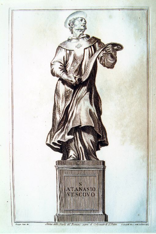 Sant'Attanasio vescovo (stampa) di Bombelli Pietro Leone, Cades Giuseppe (sec. XVIII)