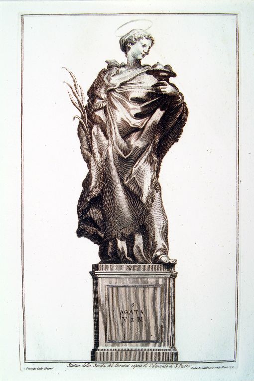 Sant'Agata (stampa) di Bombelli Pietro Leone, Cades Giuseppe (sec. XVIII)