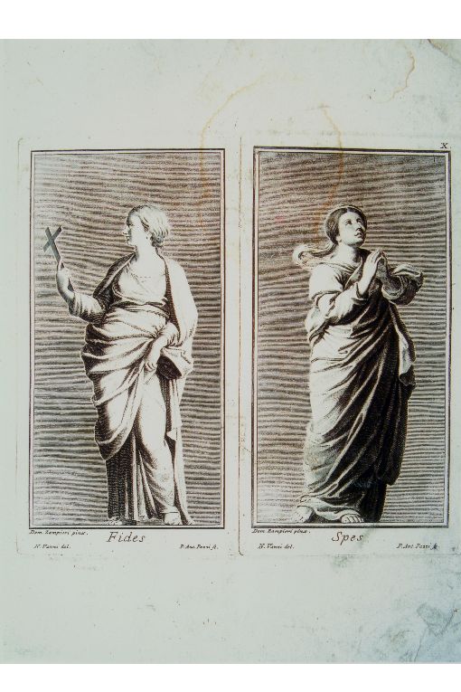 Fede e Speranza (stampa) di Pazzi Antonio, Vanni Niccolò, Zampieri Domenico detto Domenichino (metà sec. XVIII)