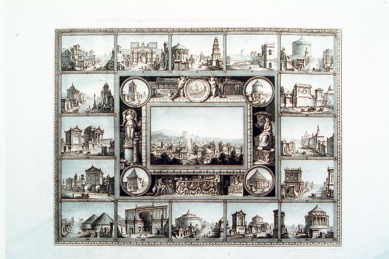 monumenti romani della Via Appia (stampa) di Cleter Gregorio, Cacchiatelli Paolo (terzo quarto sec. XIX)