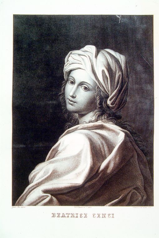 ritratto di Beatrice Cenci (stampa) di Del Vecchio Beniamino, Angelini Costanzo, Reni Guido (prima metà sec. XIX)