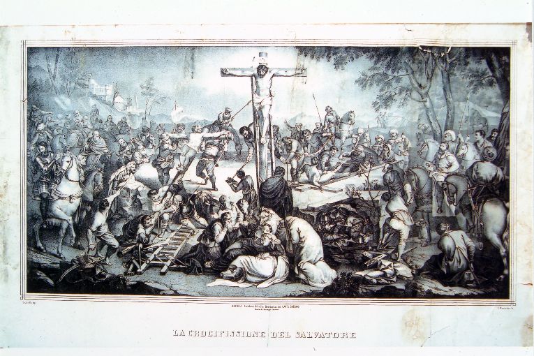 Crocifissione (stampa) di Riccio G, Robusti Jacopo detto Tintoretto (sec. XIX)