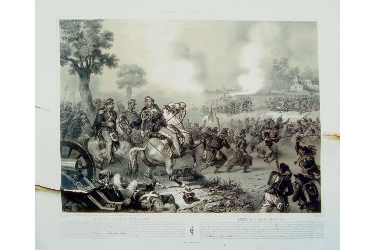 battaglia di San Martino (stampa) di Daniele Angelo (sec. XIX)