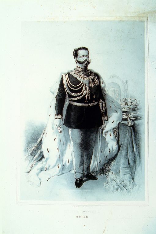 ritratto di Vittorio Emanuele II (stampa) di Beltrami Giuseppe (prima metà sec. XIX)