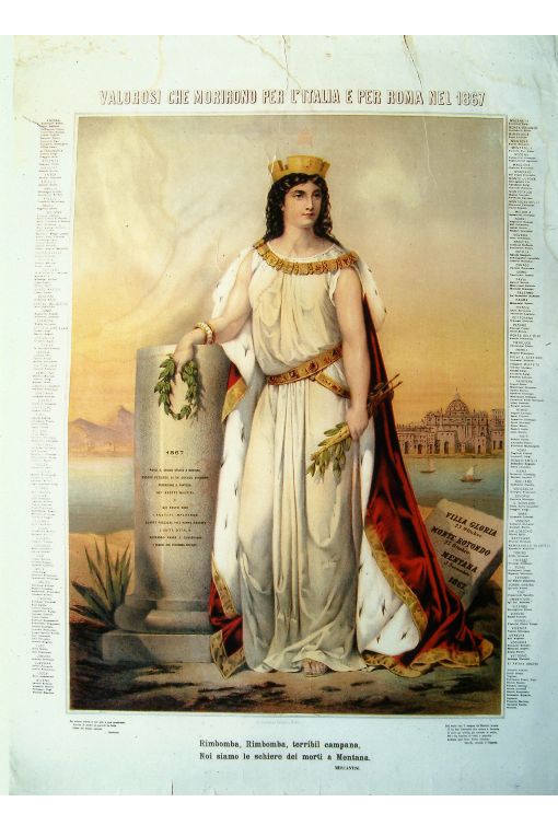 commemorazione ai caduti nel 1867 (stampa) - ambito italiano (seconda metà sec. XIX)