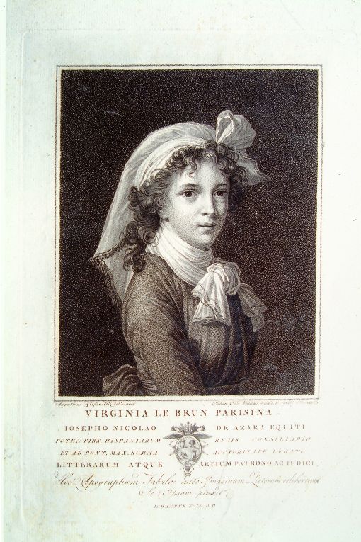 ritratto di Virginia Le Brun (stampa) di Folo Giovanni, Tofanelli Stefano (fine/inizio secc. XVIII/ XIX)