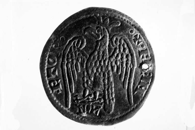 moneta - 1/2 grosso (secc. XII/ XIV)