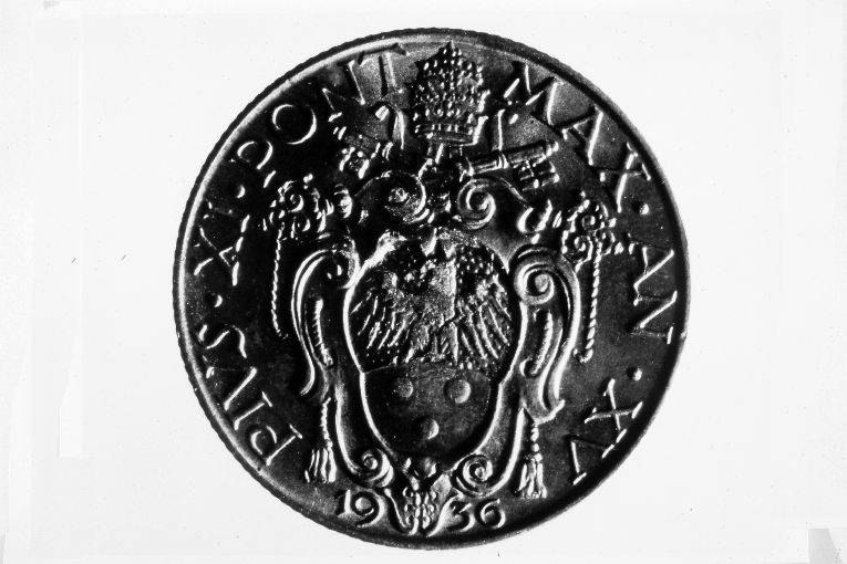 moneta - 1 lira di Mistruzzi Aurelio, Motti Attilio (sec. XX)