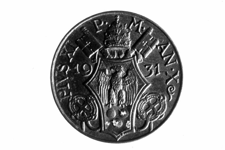 moneta - 5 centesimi di Mistruzzi Aurelio, Motti Attilio (sec. XX)