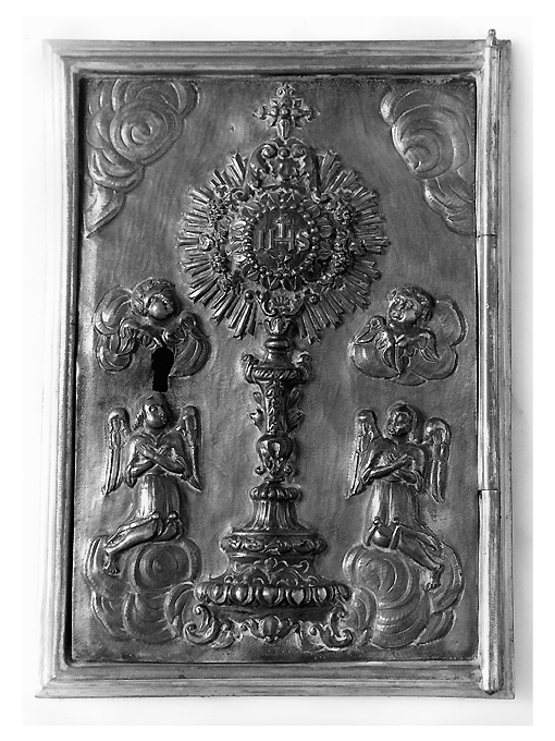 angeli adoranti il calice eucaristico (sportello di tabernacolo) di Pane Gennaro - produzione napoletana (sec. XIX)
