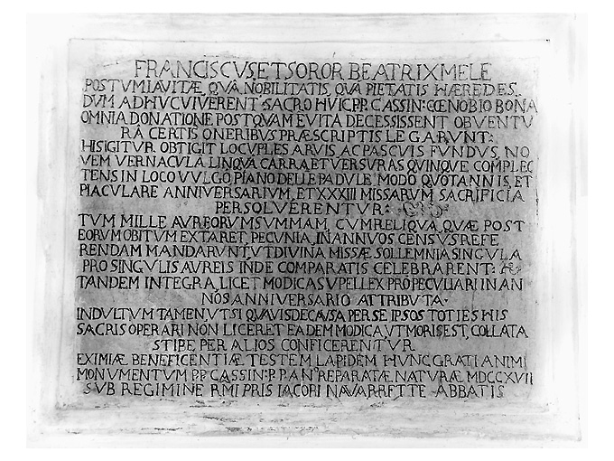 lapide - produzione Italia meridionale (sec. XVIII)