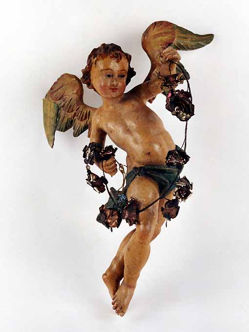 angelo con ghirlanda (statuetta di presepio, opera isolata) - ambito napoletano (sec. XIX)