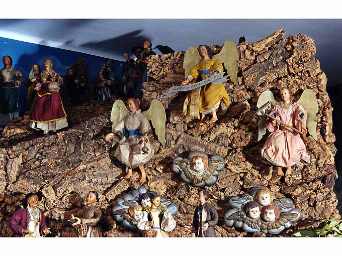 gloria di cherubini (statuetta di presepio, insieme) - produzione Italia meridionale (prima metà sec. XX)