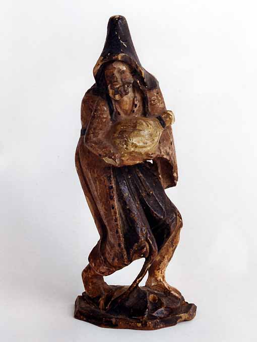 villana con prosciutto (statuetta di presepio, opera isolata) - produzione Italia meridionale (?) (secc. XVIII/ XIX)