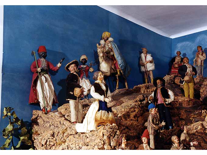 corteo dei Re Magi (statuetta di presepio, insieme) - ambito napoletano (prima metà sec. XIX)