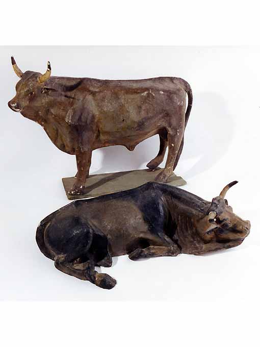 mucca (statuetta di presepio, elemento d'insieme) - produzione Italia meridionale (sec. XIX)