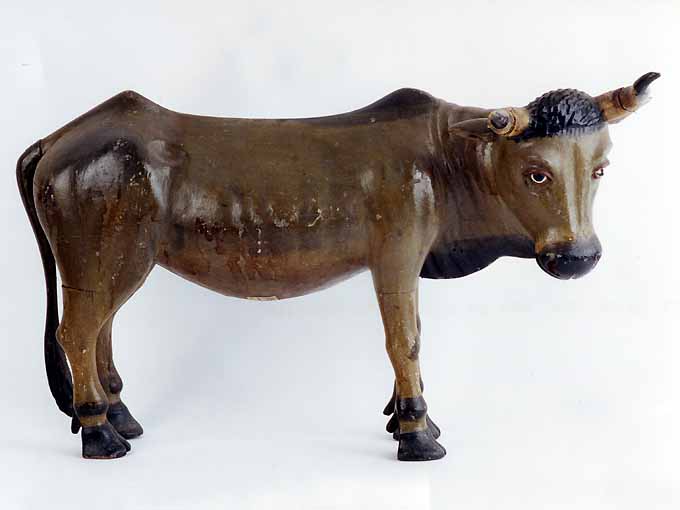 bue (statuetta di presepio, elemento d'insieme) - ambito napoletano (prima metà sec. XIX)