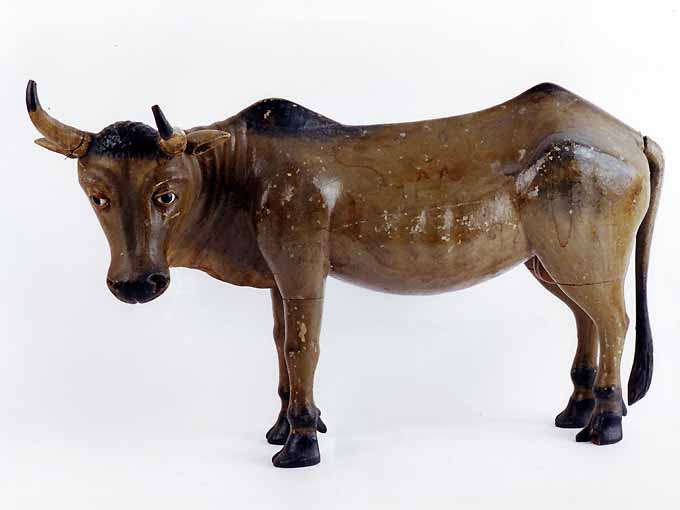 bue (statuetta di presepio, elemento d'insieme) - ambito napoletano (prima metà sec. XIX)