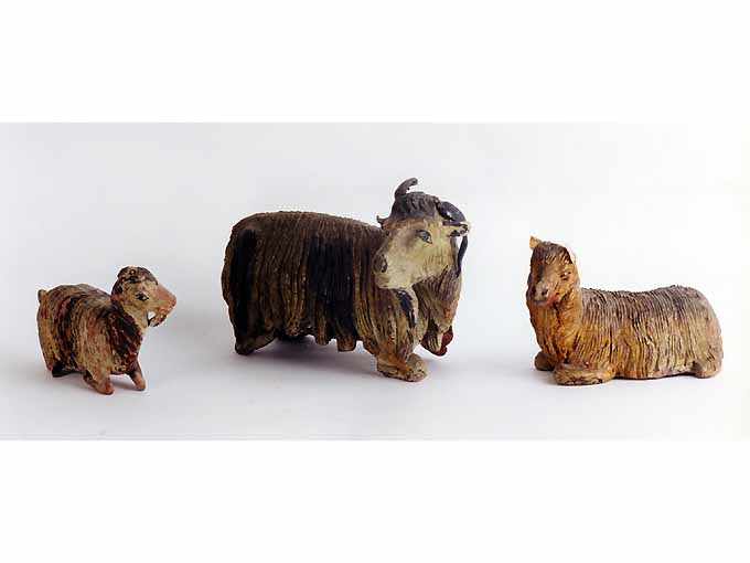 gregge di ovini sdraiati (statuetta di presepio, insieme) - produzione Italia meridionale (prima metà sec. XIX)