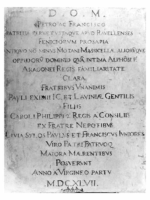 lapide tombale - ambito pugliese (sec. XVII)