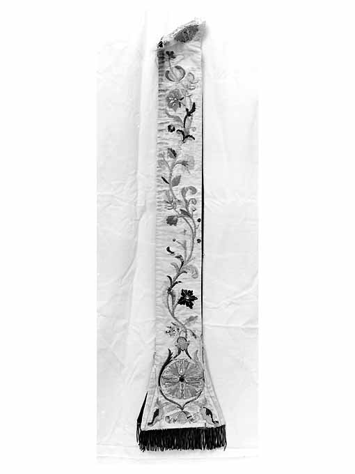 stola, elemento d'insieme - manifattura monastica (ultimo quarto sec. XIX)