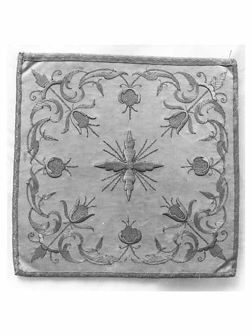 borsa del corporale, elemento d'insieme - manifattura monastica (seconda metà sec. XIX)