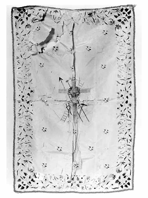 simboli della passione (cortina) - manifattura monastica (ultimo quarto sec. XIX)