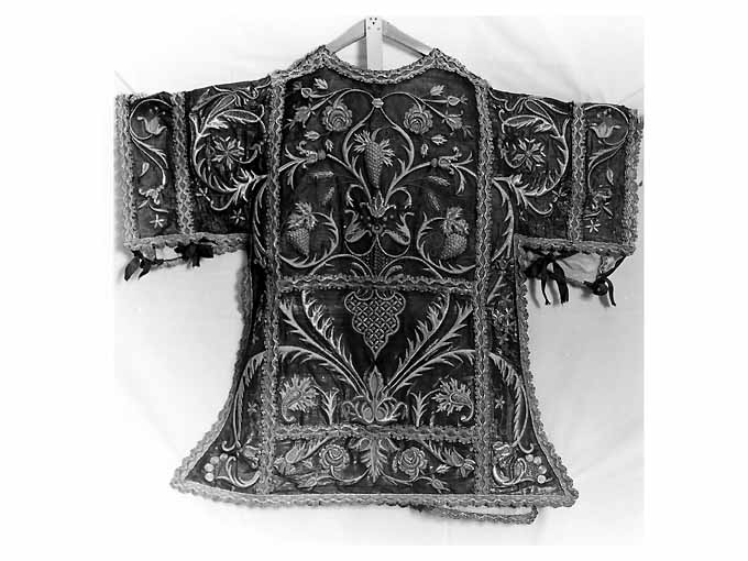 tunicella, elemento d'insieme - manifattura monastica (sec. XIX)