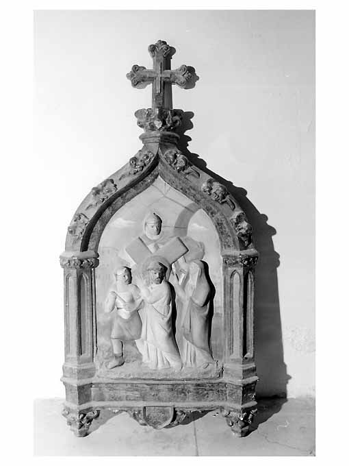 stazione IV: Gesù incontra la Madonna (rilievo, serie) - ambito pugliese (prima metà sec. XX)