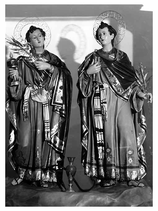 Santi Cosma e Damiano (gruppo scultoreo, opera isolata) - manifattura leccese (secc. XIX/ XX)