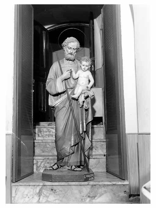 San Giuseppe e Gesù Bambino (statua, opera isolata) di Malecore Giuseppe (seconda metà sec. XIX)