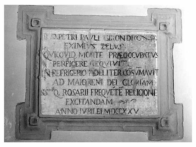 lapide - ambito Italia meridionale (sec. XVIII)