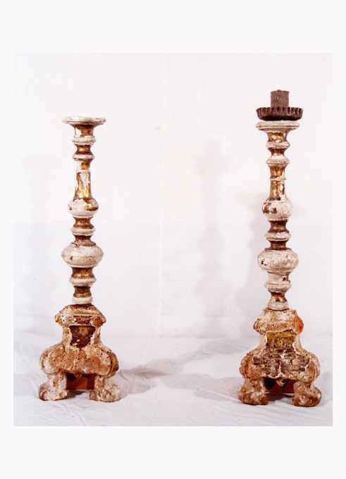 candeliere d'altare, serie - ambito pugliese (prima metà sec. XVII)