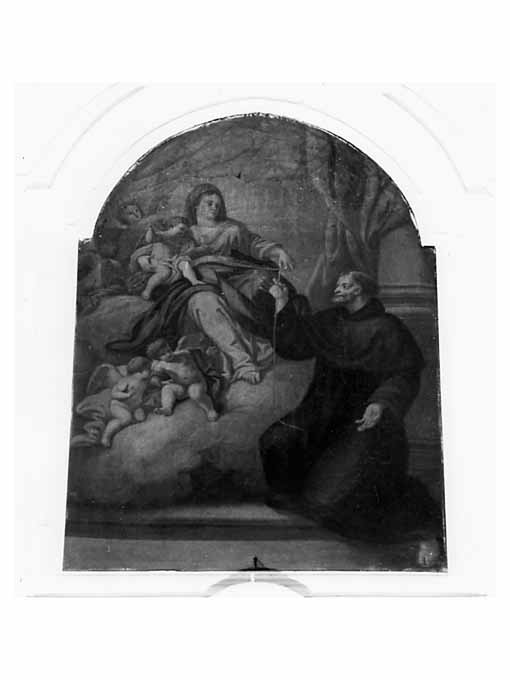 Madonna con Bambino in gloria con San Francesco d'Assisi e la Carità (dipinto) - ambito Italia meridionale (seconda metà sec. XVIII)