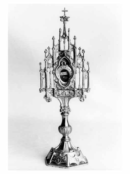 reliquiario - a ostensorio - ambito Italia meridionale (fine/inizio secc. XIX/ XX)