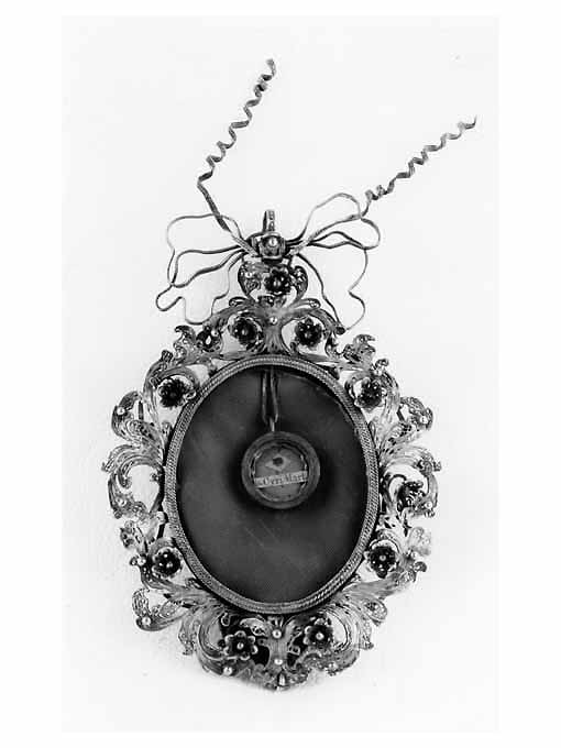 reliquiario a capsula - a medaglione - ambito Italia meridionale (ultimo quarto sec. XIX)