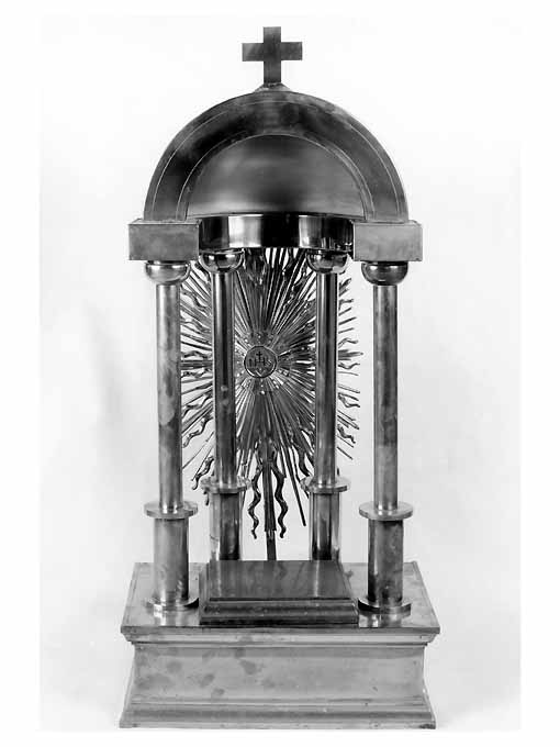 tronetto per esposizione eucaristica - a tempietto - ambito Italia meridionale (secondo quarto sec. XX)