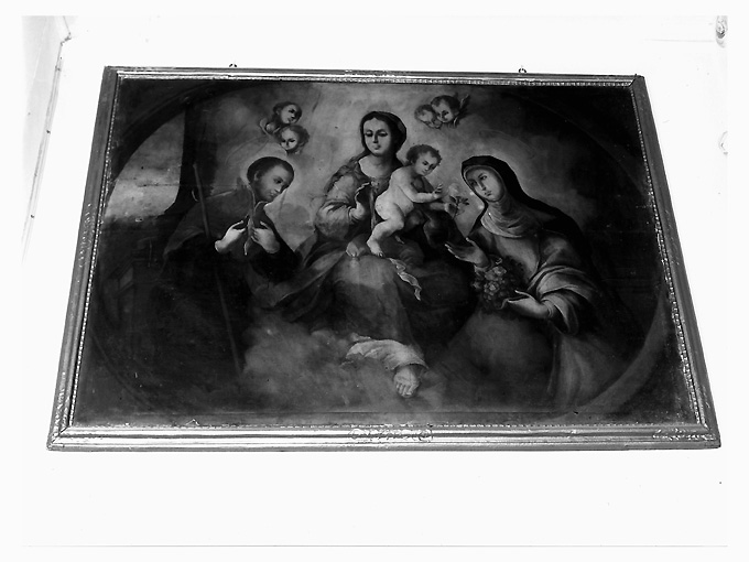 Madonna col Bambino tra san Francesco di Sales e santa Rosa da Lima (dipinto) di Zizzi Barnaba - ambito salentino (sec. XVIII)