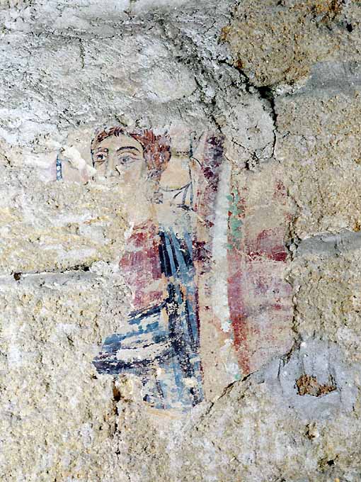 Santo monaco (dipinto, frammento) - ambito salentino (secc. XIII/ XIV)