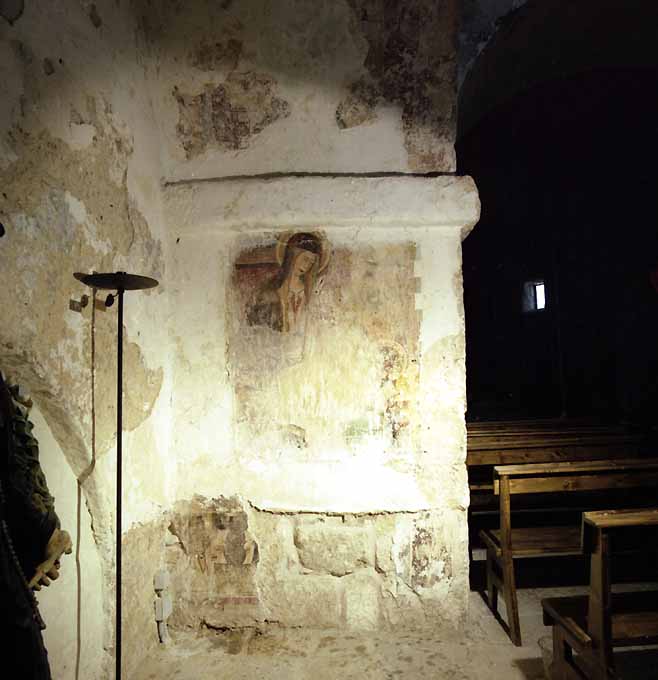 Santa (dipinto, frammento) - ambito salentino (sec. XIV)