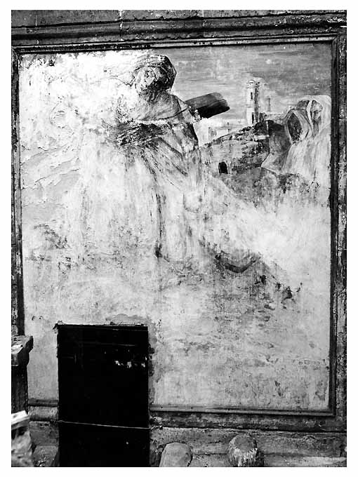 stazione III: Gesù cade sotto la croce la prima volta (dipinto) di Marzo Ettore (terzo quarto sec. XX)