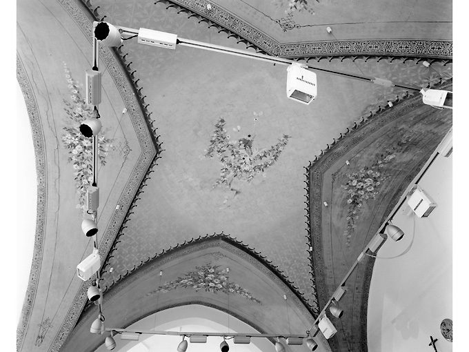 motivo decorativo floreale con putto (dipinto) di Flora Agesilao (primo quarto sec. XX)