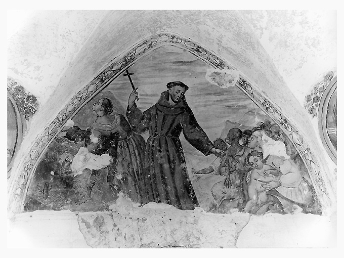 Miracolo di san Francesco non identificato (dipinto) - ambito francescano (sec. XVIII)