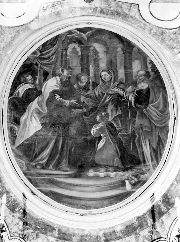 presentazione di Maria Vergine al tempio (dipinto, elemento d'insieme) di Longo Tommaso - ambito pugliese (sec. XVIII)