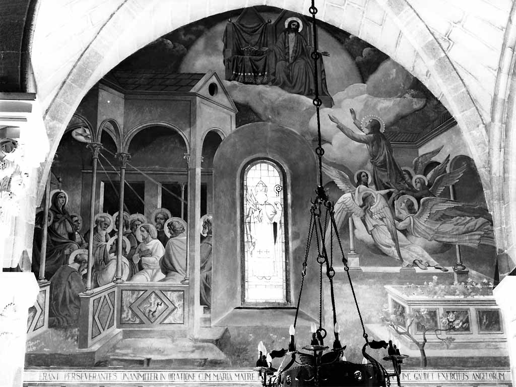 Pentecoste/ assunzione della Madonna (dipinto, elemento d'insieme) di Prayer Mario (sec. XX)