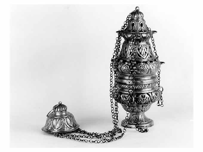 turibolo - a corpo architettonico - manifattura napoletana (prima metà sec. XIX)