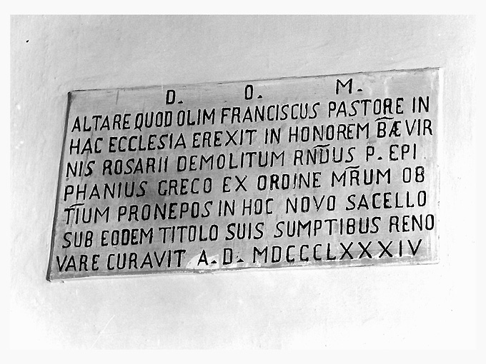 lapide, opera isolata - ambito pugliese (sec. XIX)