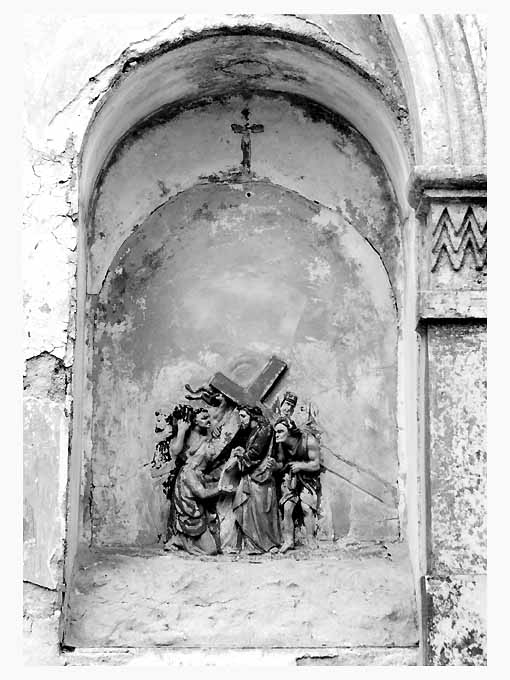 Cristo incontra la Veronica (rilievo, elemento d'insieme) - ambito salentino (sec. XX)
