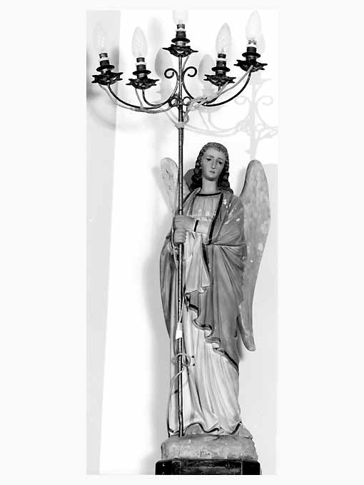 angelo reggicandelabro (candelabro, serie) - ambito salentino (sec. XX)