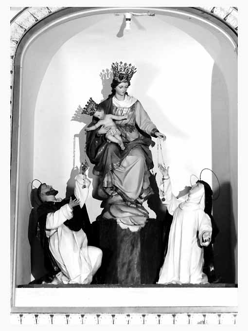 Madonna del Rosario con San Domenico e Santa Caterina da Siena (gruppo scultoreo) - ambito salentino (sec. XIX)